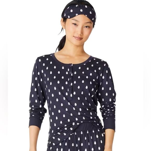 kate spade Other - NWT Kate Spade Henley Navy Owl Pajama Top